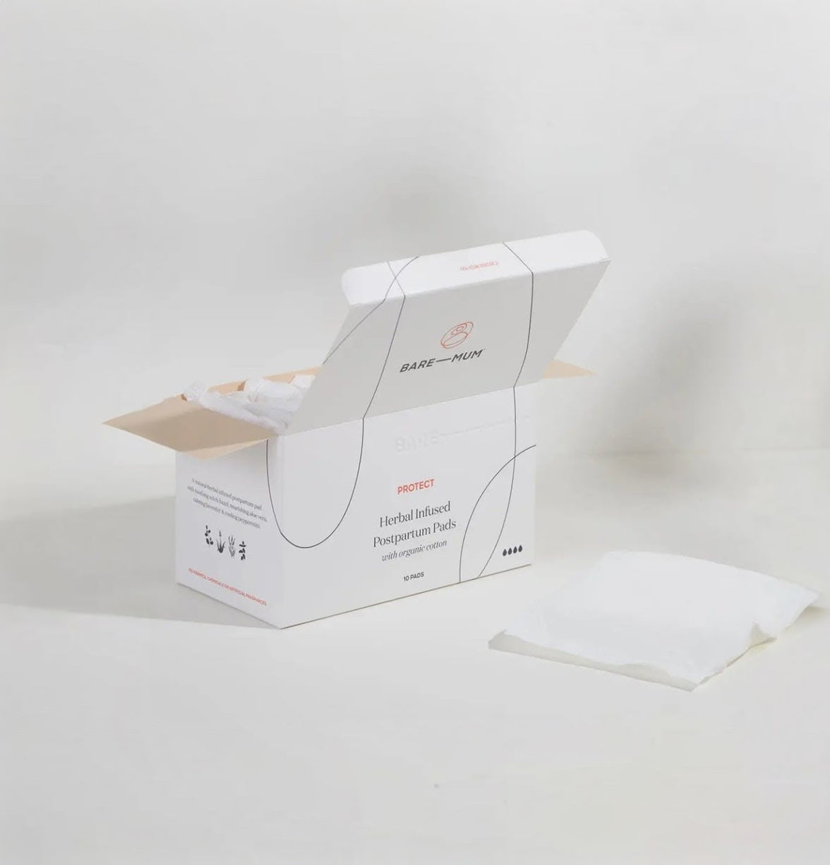 Bare Mum Herbal Infused Postpartum Pads (10 Pack)